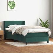 vidaXL Ramsäng med madrass mörkgrön 80x220 cm sammet