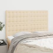 vidaXL Sänggavel creme 144x5x118/128 cm tyg