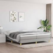vidaXL Sängram utan madrass ljusgrå 200x200 cm tyg