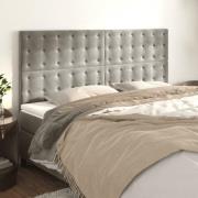vidaXL Sänggavel ljusgrå 200x5x118/128 cm sammet