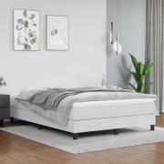 vidaXL Boxspring-sängram vit 140x200 cm konstläder