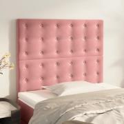 vidaXL Sänggavel rosa 100x5x118/128 cm sammet