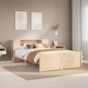 vidaXL Säng med bokhylla utan madrass 150x200cm massiv furu