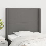 vidaXL Sänggavel med kanter mörkgrå 103x16x118/128 cm tyg