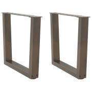vidaXL Soffbordsben V-formade 2 st naturstål 50x(42-43,3) cm stål