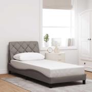 vidaXL Sängram utan madrass Taupe 90x190 cm tyg