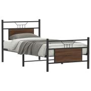 vidaXL Sängram utan madrass brun ek 80x200 cm konstruerad trä
