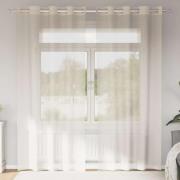 vidaXL Voile gardiner med genomföringar 2 st gräddvita 140x245 cm