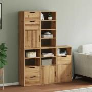 vidaXL Sidoskåp 5 st "ODDA" 40x24x79 cm massivt trä furu