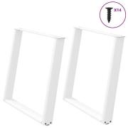 vidaXL Matbordsben U-formade 2 st vita 100x(72-73) cm stål