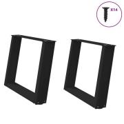 vidaXL Soffbordsben U-formade 2 st svarta 60x(42-43) cm stål