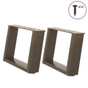 vidaXL Soffbordsben U-formade 2 st naturstål 50x(30-31) cm stål