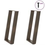 vidaXL Konsolbordsben U-formade 2 st naturstål 28x(72-73) cm stål