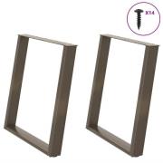 vidaXL Matbordsben U-formade 2 st naturstål 80x(72-73) cm stål