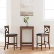 vidaXL Barstolar med kuddar 2 st, brunt, massivt trä, gummi