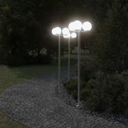 vidaXL Utomhusgolvlampor 2 st silver 215 cm rostfritt stål