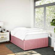 vidaXL sängram utan madrass rosa 120x190 cm sammet