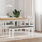 vidaXL Bänk 110 cm vitt massivt trä gummi