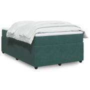 vidaXL Ramsäng med madrass mörkgrön 120x190 cm sammet