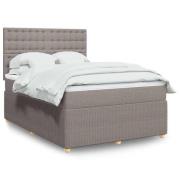 vidaXL Ramsäng med madrass taupe 140x190 cm tyg