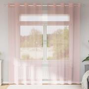 vidaXL Voile gardiner med genomföringar 2 st rosa 140x245 cm