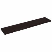 vidaXL Vägghylla mörkbrun 200x40x(2-6) cm behandlad massiv ek