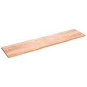 vidaXL Vägghylla ljusbrun 220x50x(2-4) cm behandlad massiv ek