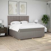 vidaXL Ramsäng med madrass taupe 180x200 cm tyg