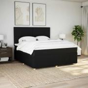 vidaXL Ramsäng med madrass svart 180x200 cm tyg