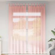 vidaXL Voile gardiner med stångfickor 2 st rosa