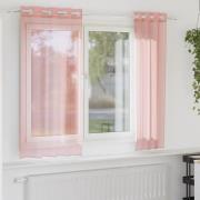 vidaXL Voile gardiner med genomföringar 2 st rosa 140x140 cm