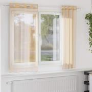vidaXL Voile gardiner med genomföringar 2 st sand
