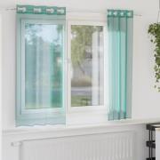 vidaXL Voile gardiner med genomföringar 2 st turkos