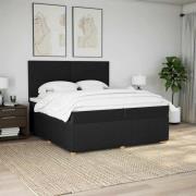 vidaXL Ramsäng med madrass svart 200x200 cm tyg
