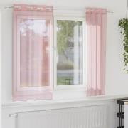 vidaXL Voile gardiner med genomföringar 2 st rosa 140x175 cm