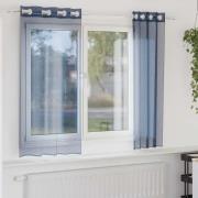 vidaXL Voile gardiner med genomföringar 2 delar kungsblå