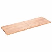 vidaXL Vägghylla ljusbrun 180x60x(2-4) cm behandlad massiv ek