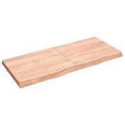 vidaXL Vägghylla ljusbrun 140x60x(2-6) cm behandlad massiv ek