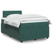 vidaXL Ramsäng med madrass mörkgrön 120x190 cm sammet