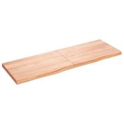 vidaXL Vägghylla ljusbrun 180x60x(2-6) cm behandlad massiv ek