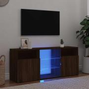 vidaXL TV-bänk med LED-belysning brun ek 120x30x50 cm