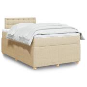 vidaXL Ramsäng med madrass gräddvit 120x190 cm tyg
