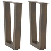 vidaXL Soffbordsben V-formade 2 st naturstål 28x(42-43,3) cm stål