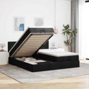vidaXL Ottoman sängram med madrasser svart 160x200 cm tyg