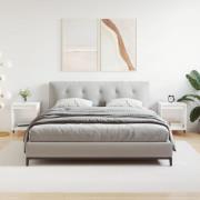 vidaXL Sängbord 2 st vit högglans 40x35x50 cm konstruerat trä