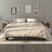 vidaXL Sängbord 2 st brun ek konstruerat trä