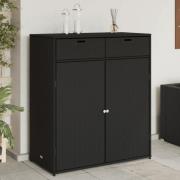 vidaXL Trädgårdsskåp svart 105x55x113 cm konstrotting