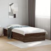 vidaXL Sängram med lådor brun ek 90x190 cm konstruerat trä
