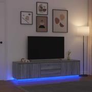vidaXL TV-bänk med LED-lampor grå sonoma 193,5x41x50 cm