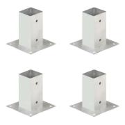 vidaXL Stolpfot 4 st galvaniserad metall 71 mm